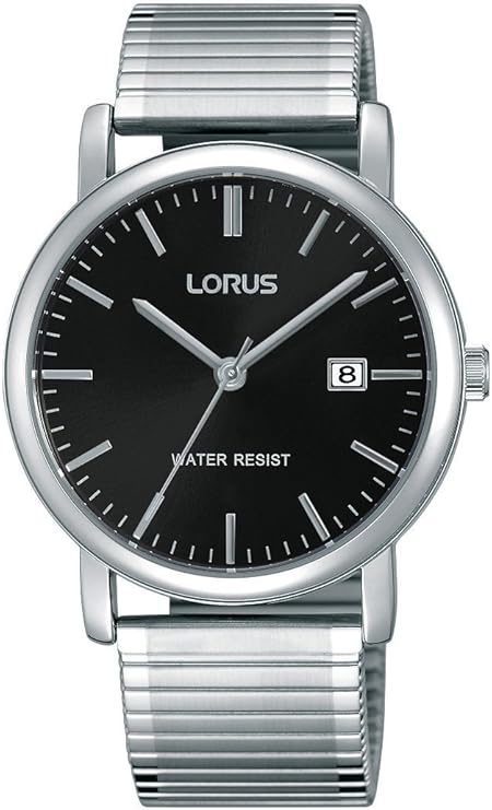 lorus 经典 男士手表 钯椅垫 金属表带